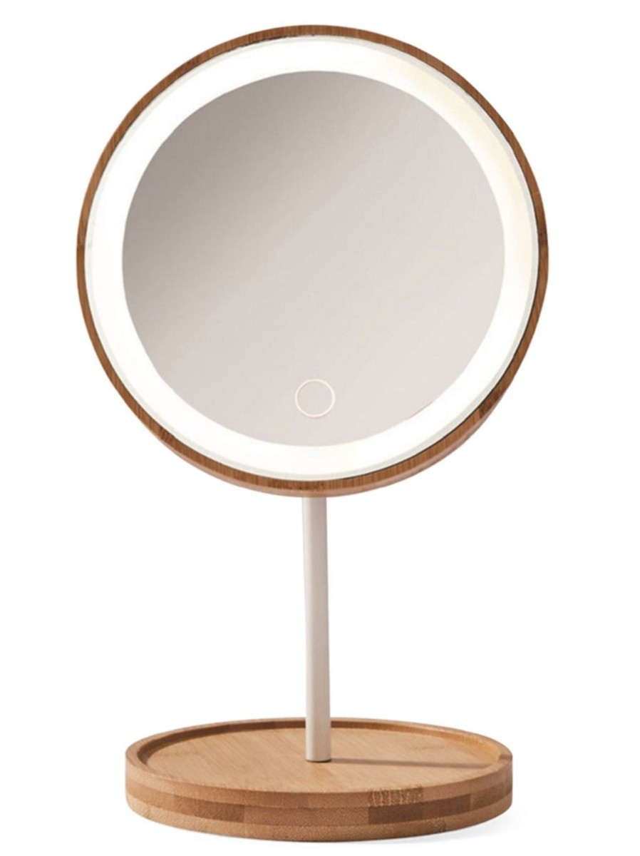 Home Living Anko Bathroom Storage & Accessories | Bamboo Led Beauty Mirror