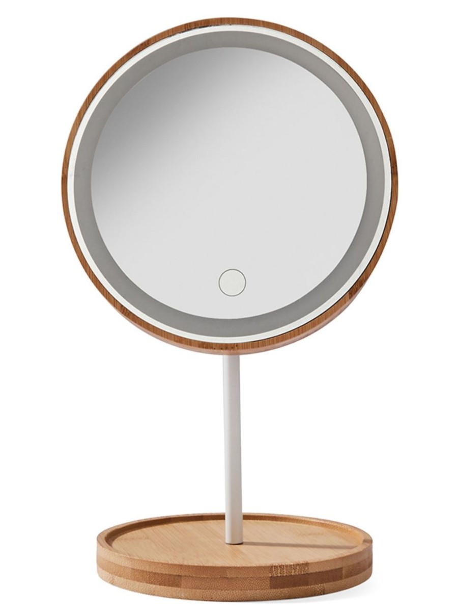 Home Living Anko Bathroom Storage & Accessories | Bamboo Led Beauty Mirror