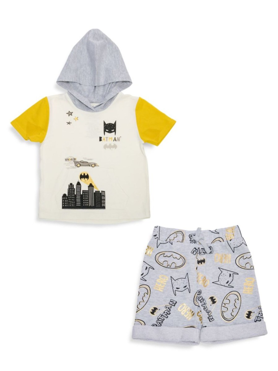 Kids & Baby Batman | Little Boy'S Dc Comics Batman 2-Piece Hoodie And Shorts Set