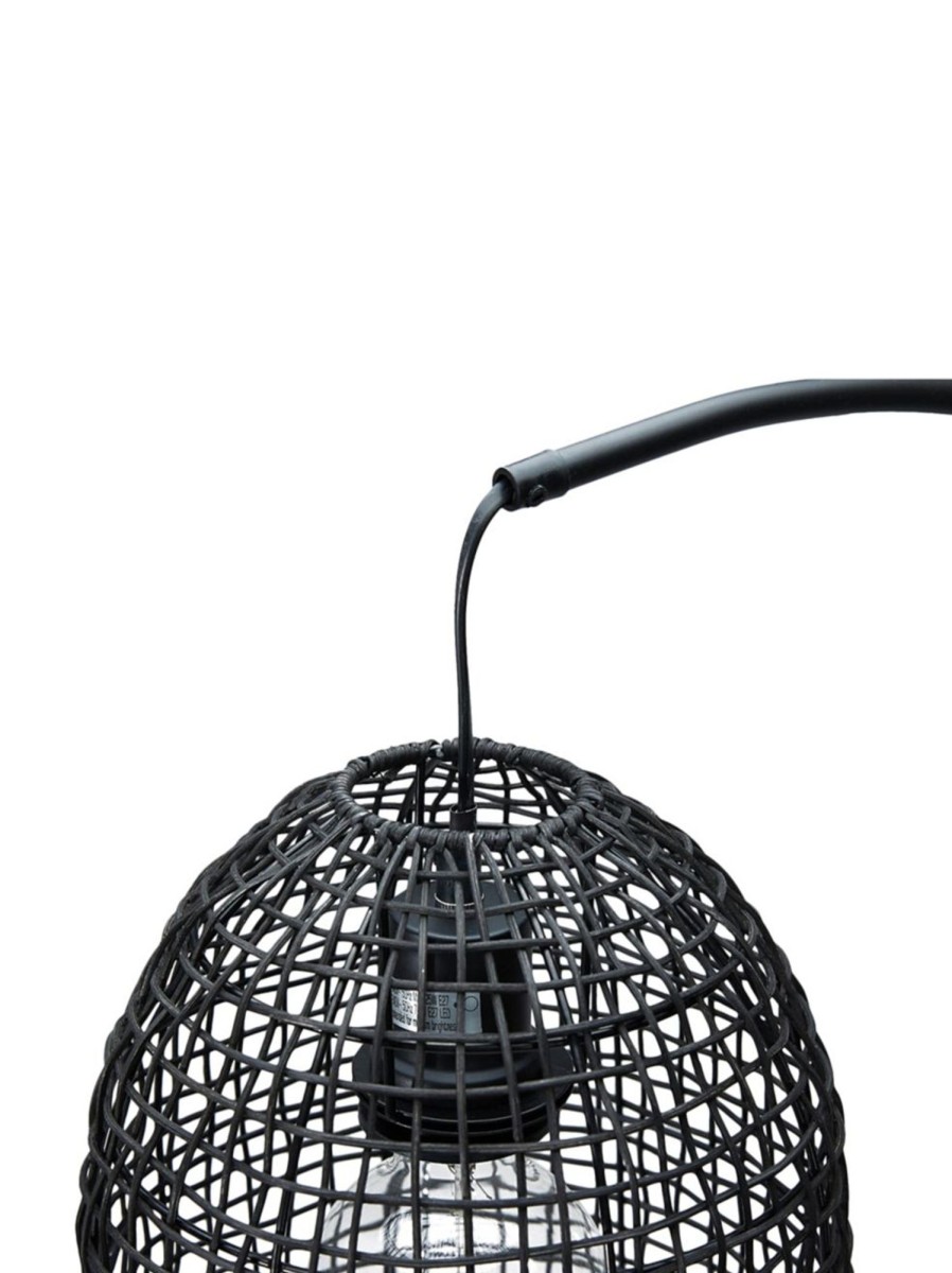 Home Living Anko Lighting | Black Rattan-Shade Floor Lamp