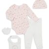 Kids & Baby Anko | Baby Girl'S 5-Piece Organic Cotton Animal-Print Starter Set