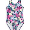 Kids & Baby Anko Girls | Girl'S Upf 50+ Tie-Strap Floral One-Piece Swimsuit