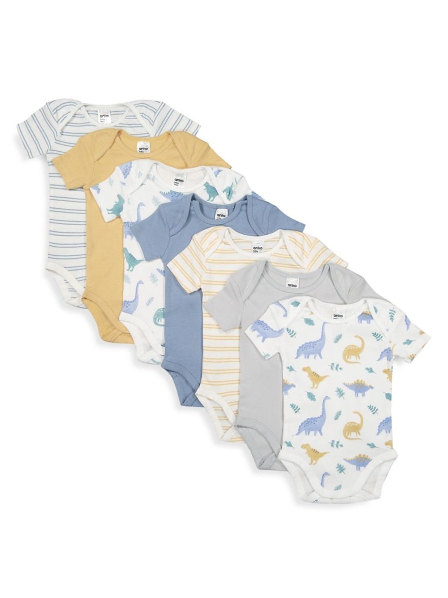 Kids & Baby Anko | Baby'S 7-Pack Stretch-Organic Cotton Short-Sleeve Bodysuits