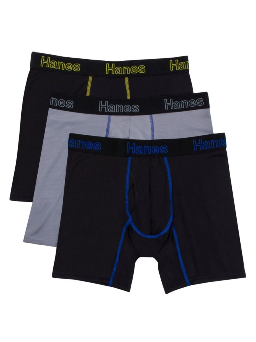 Men & Women Hanes Underwear & Socks | 3-Piece Comfort Flex-Fit Mesh Boxer Briefs Set