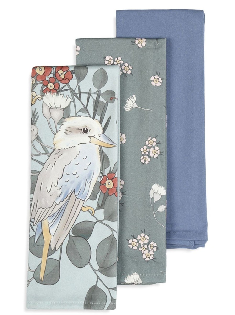 Home Living Anko Linens & Tea Towels | 3-Piece Kookaburra Extra-Large Tea Towel Set