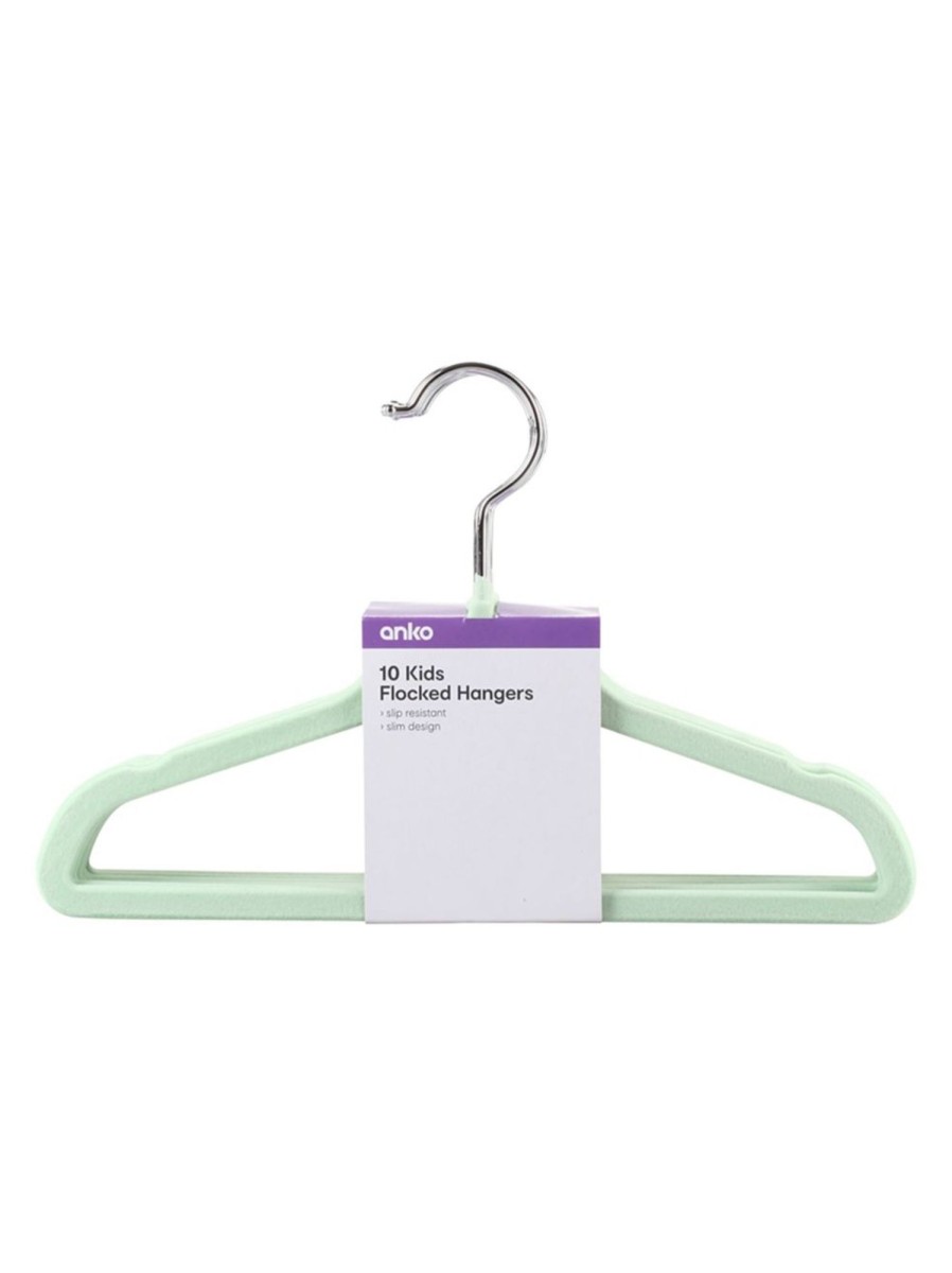 Home Living Anko Closet Storage | Kid'S 10 Pack Flocked Hangers