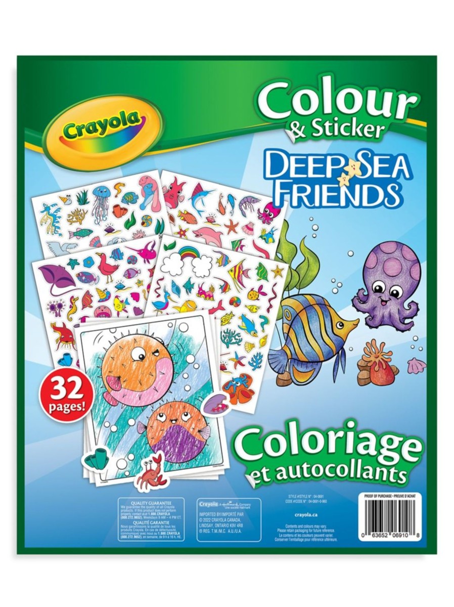 Toys Crayola Arts & Crafts | Deep Sea Friends Colour And Sticker Book