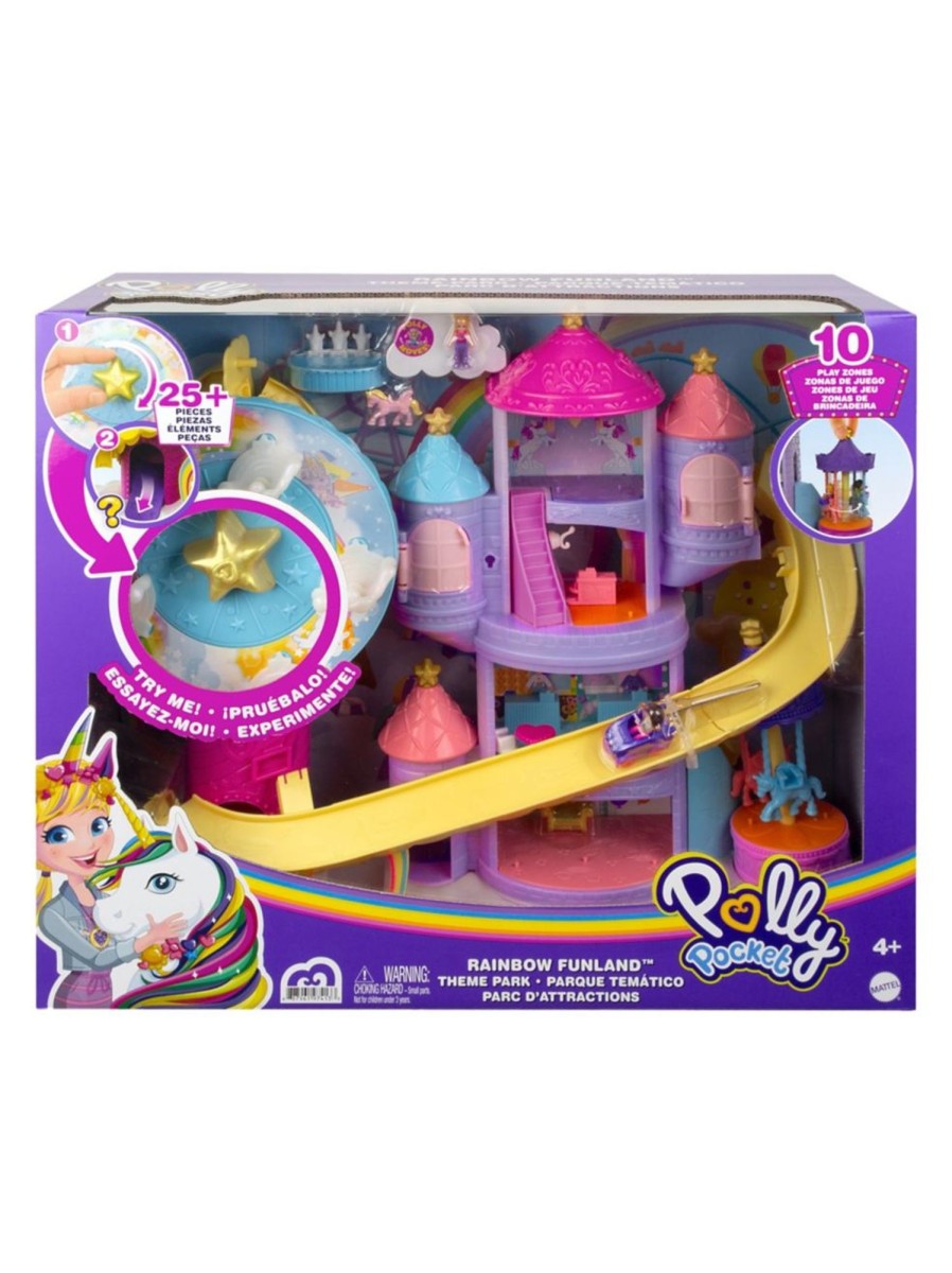 Toys Polly Pocket Pretend Play & Dress Up | Rainbow Funland Theme Park