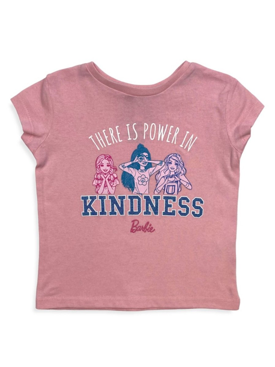 Kids & Baby Barbie | Little Girl'S Short Sleeve Barbie There Is Power In Kindness T-Shirt