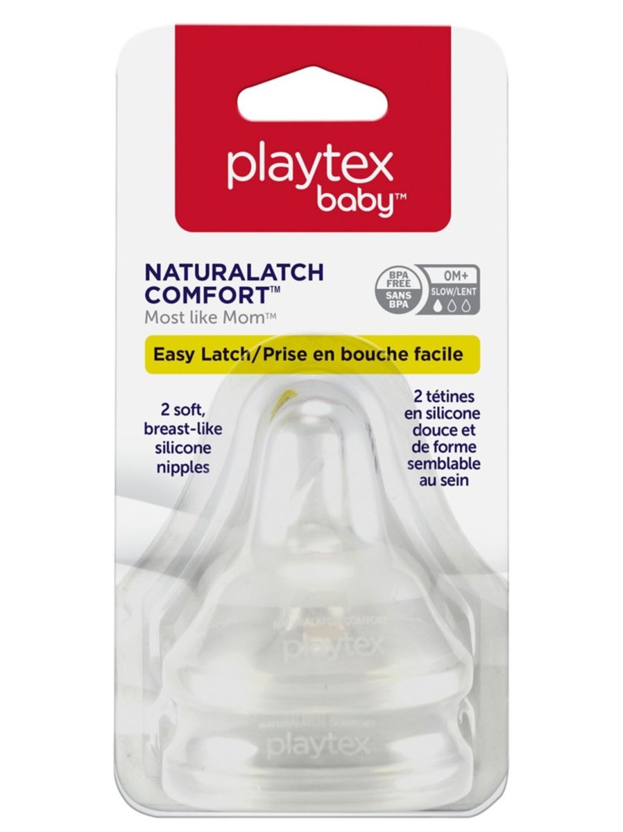 Kids & Baby Playtex Nursing & Feeding | Naturalatch Comfort 2-Pack Slow-Flow Silicone Nipples