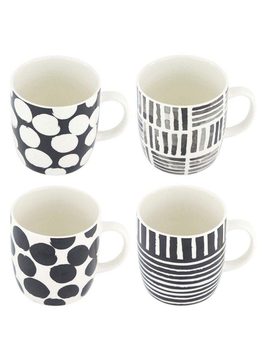 Home Living Anko Drinkware | 4-Piece Geo-Print Mug Set