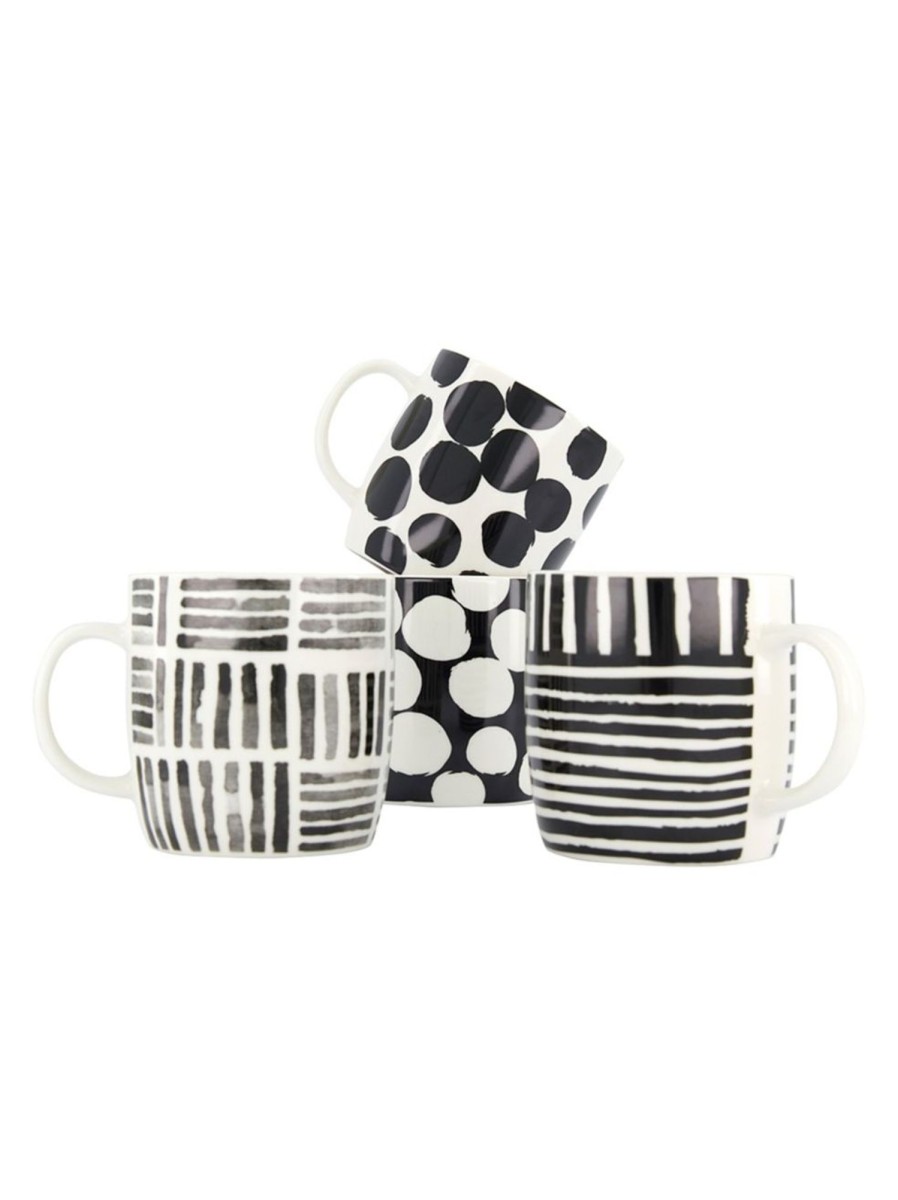 Home Living Anko Drinkware | 4-Piece Geo-Print Mug Set