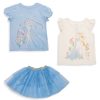 Kids & Baby Frozen | Little Girl'S Disney Elsa Sister Love 3-Piece T-Shirt And Skirt Set