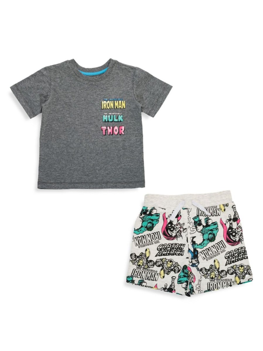 Kids & Baby Avengers | Little Boy'S Marvel Avengers 2-Piece Comic T-Shirt And Shorts Set