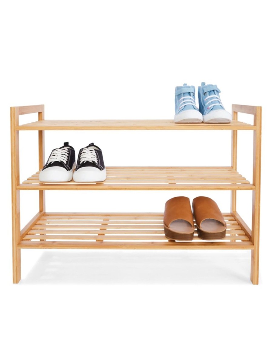 Home Living Anko Closet Storage | 3-Tier Stackable Bamboo Shoe Rack