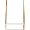 Home Living Anko Closet Storage | Bamboo Garment Rack With White Shelves