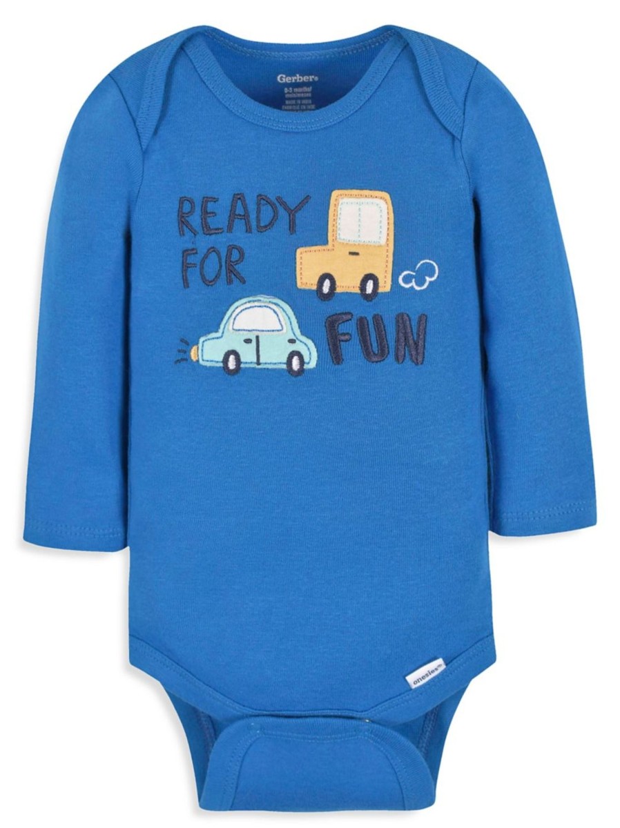 Kids & Baby Gerber | Baby Boy'S 3-Pack Cars Onesies Bodysuits