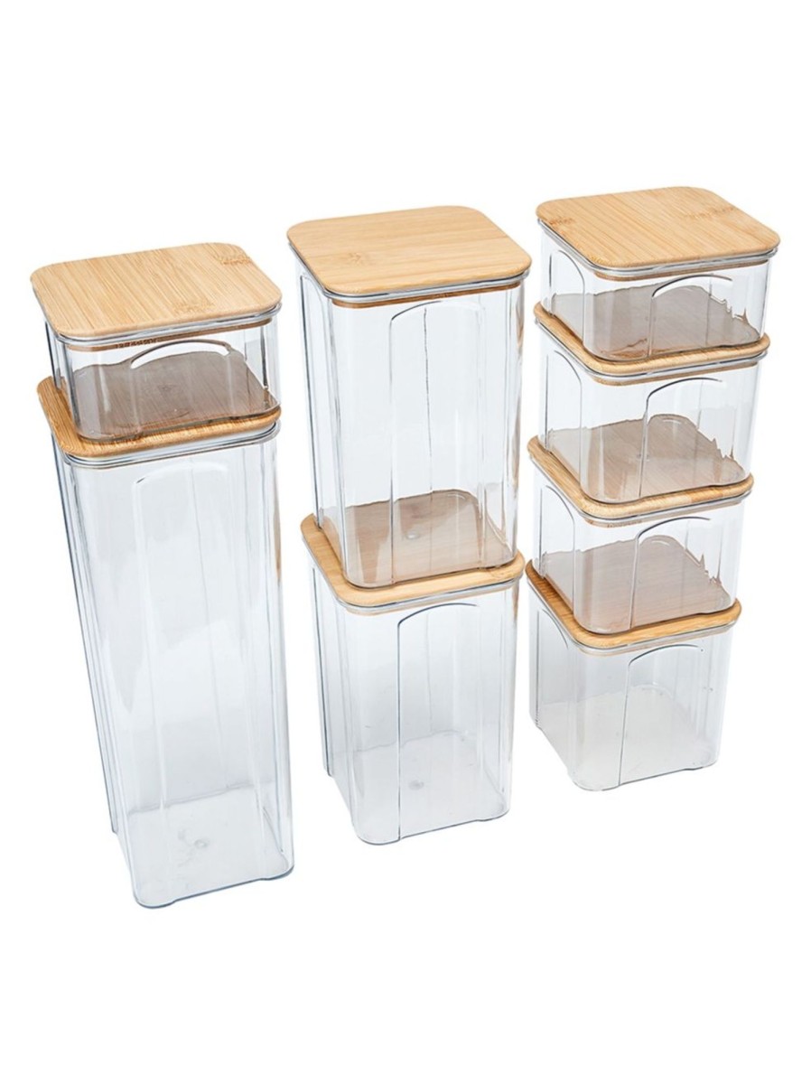 Home Living Anko Utensils & Organization | 8-Piece Bamboo Lid Food Storage Set