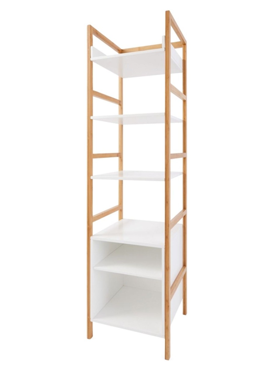 Home Living Anko Bathroom Storage & Accessories | Bamboo Frame 6-Tier Storage Unit