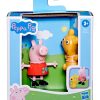 Toys Peppa Pig Action Figures | Peppa'S Fun Friends Peppa Pig With Teddy Figure