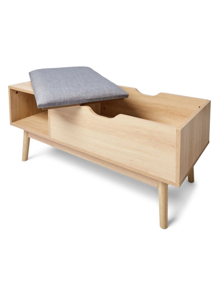 Home Living Anko Living Room Furniture | Oak-Look Storage Bench