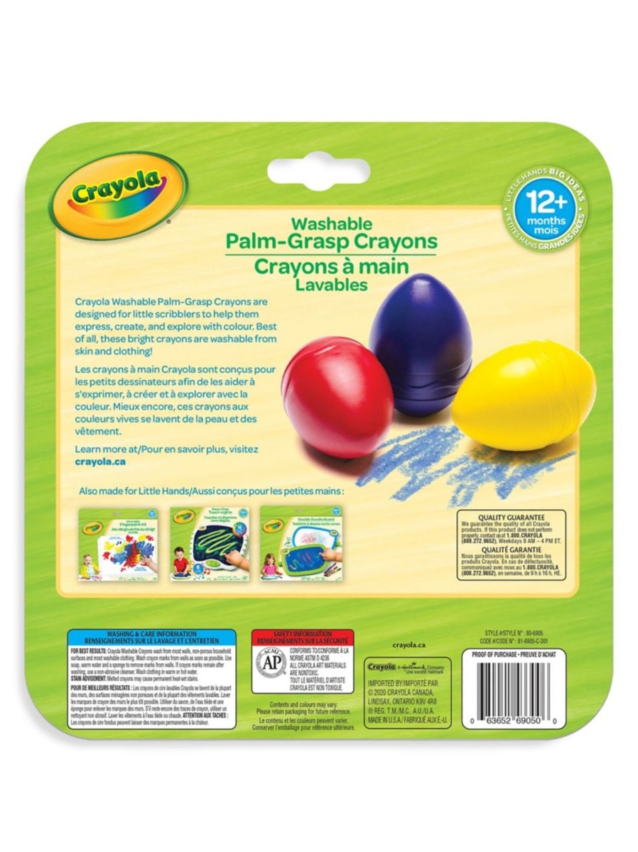 Toys Crayola Arts & Crafts | My First Crayola Washable Palm-Grasp Crayons