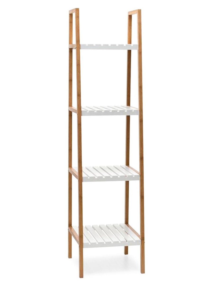 Home Living Anko Bathroom Storage & Accessories | Bamboo Frame 4-Tier Shelf