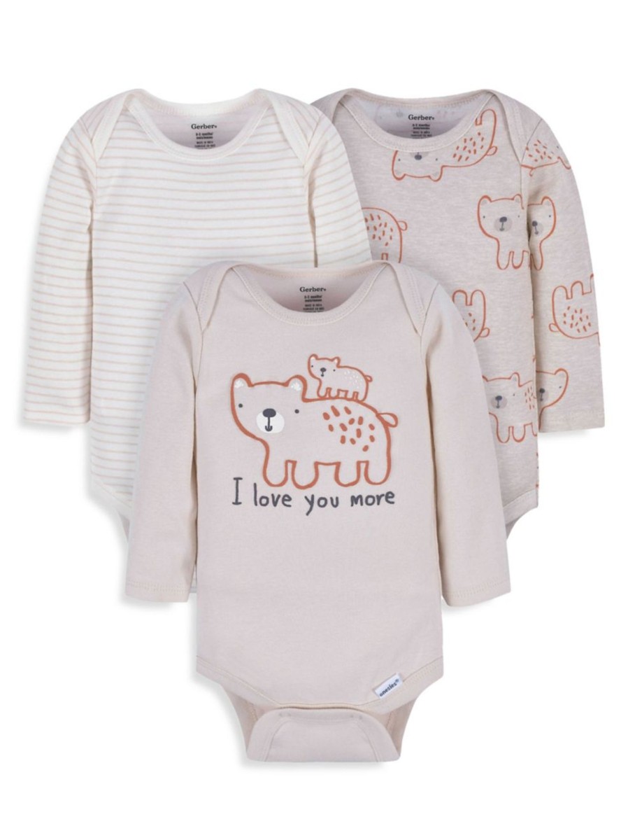 Kids & Baby Gerber | Baby'S 3-Pack Bear Onesies Bodysuits