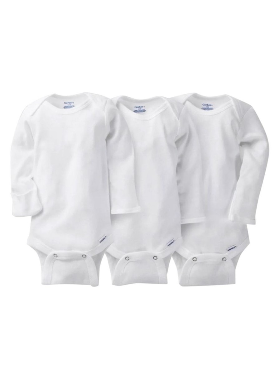 Kids & Baby Gerber | Baby'S 3-Pack Long-Sleeve Onesies Bodysuits