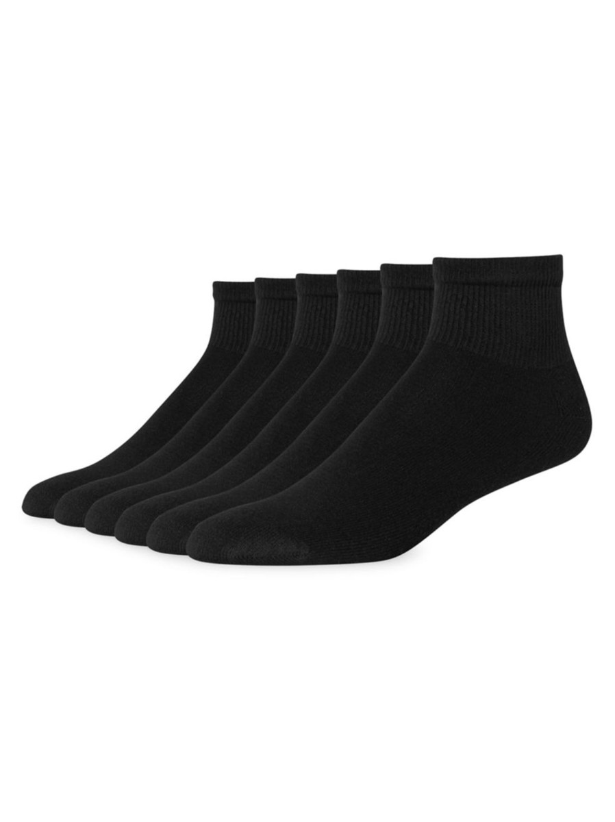 Men & Women Hanes Underwear & Socks | Men'S Red Label 6-Pair Freshiq Ankle-Length Socks Set