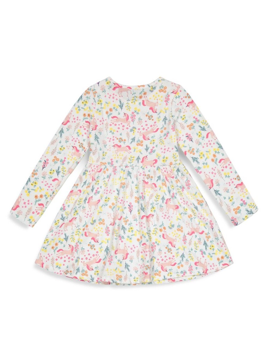 Kids & Baby Anko Toddler Girls | Little Girl'S Long-Sleeve Printed Jersey Dress