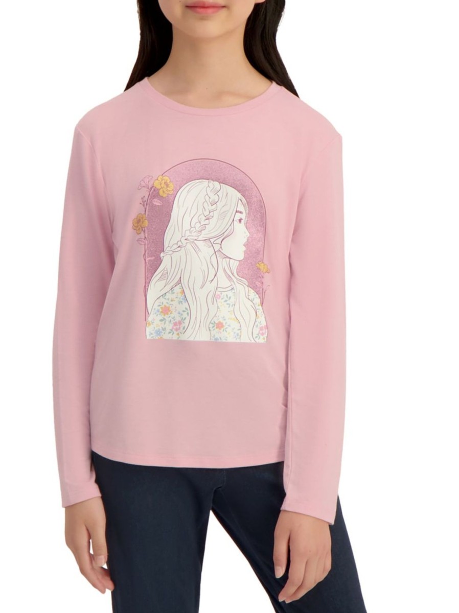 Kids & Baby Anko Girls | Girl'S Butterfly Floral Long-Sleeve T-Shirt