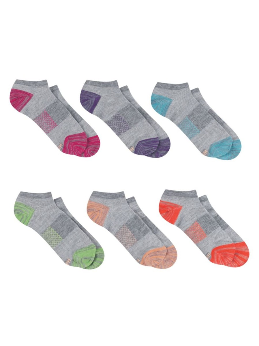 Men & Women Hanes Socks | Women'S 6-Pair X-Temp 2.0 Breathable No-Show Socks