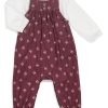 Kids & Baby Anko | Baby Girl'S 2-Piece Floral Top And Corduroy Overalls Set