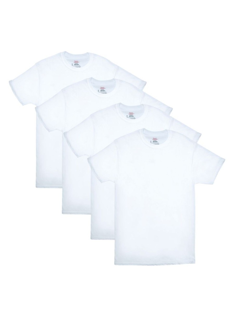 Men & Women Hanes Tops | 4-Piece Tagless Crew T-Shirt Set