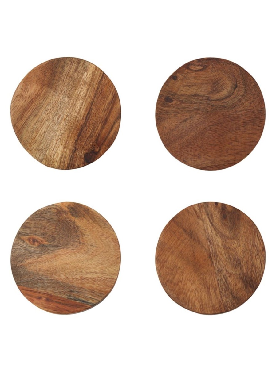 Home Living Anko Drinkware | 4-Piece Acacia Wood Coasters Set