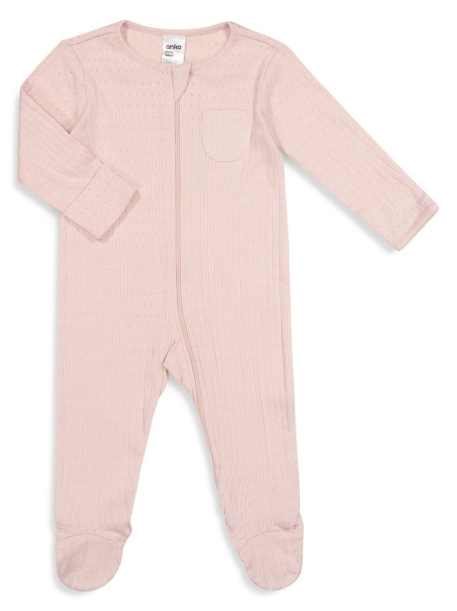 Kids & Baby Anko | Baby Girl'S Organic Cotton Pointelle Footie