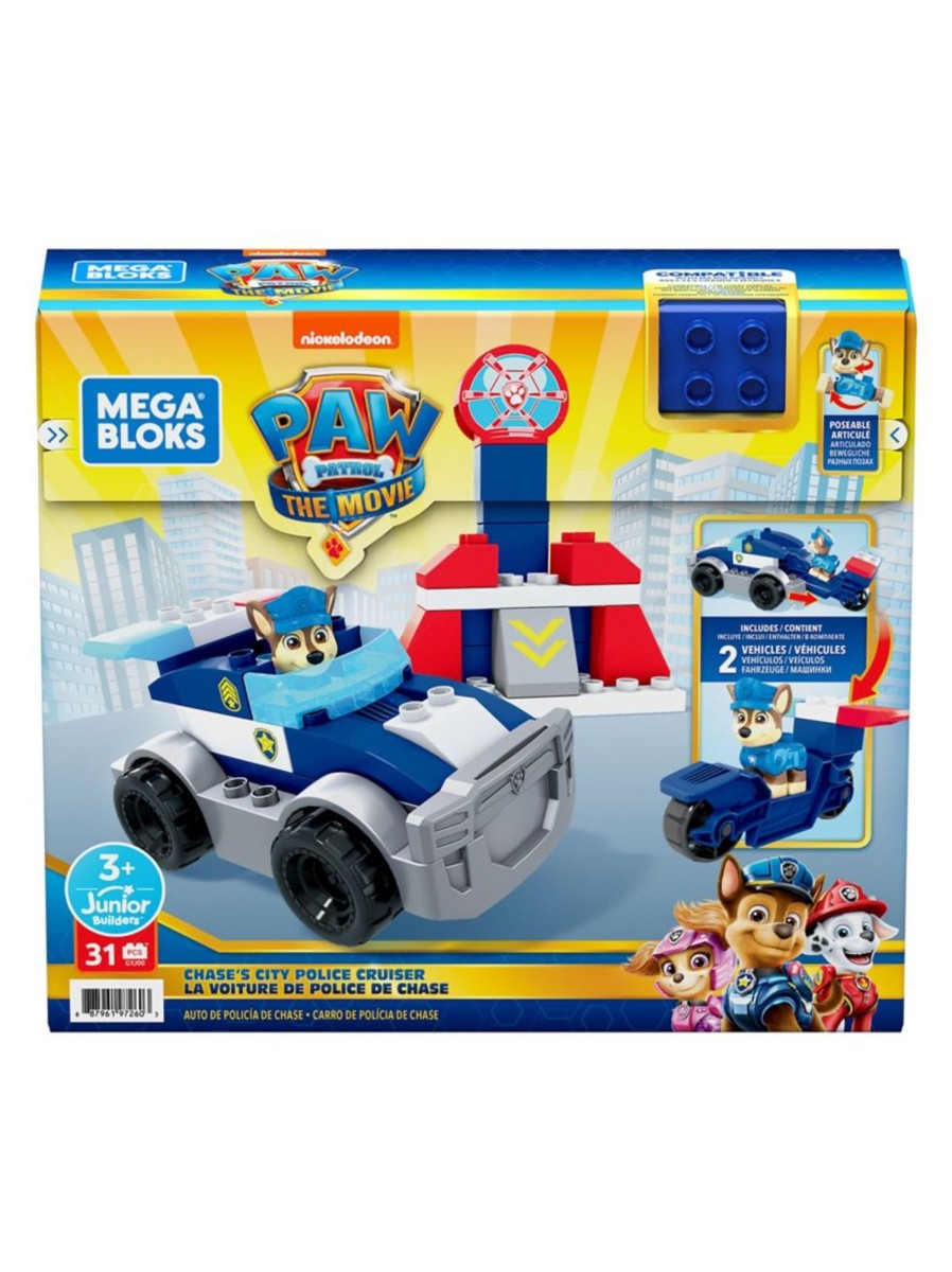 Toys Paw Patrol Building Blocks & Sets | Mega Bloks Chase'S City Police Cruiser Set