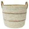 Home Living Anko Containers & Baskets | Striped Rattan Basket With Handles