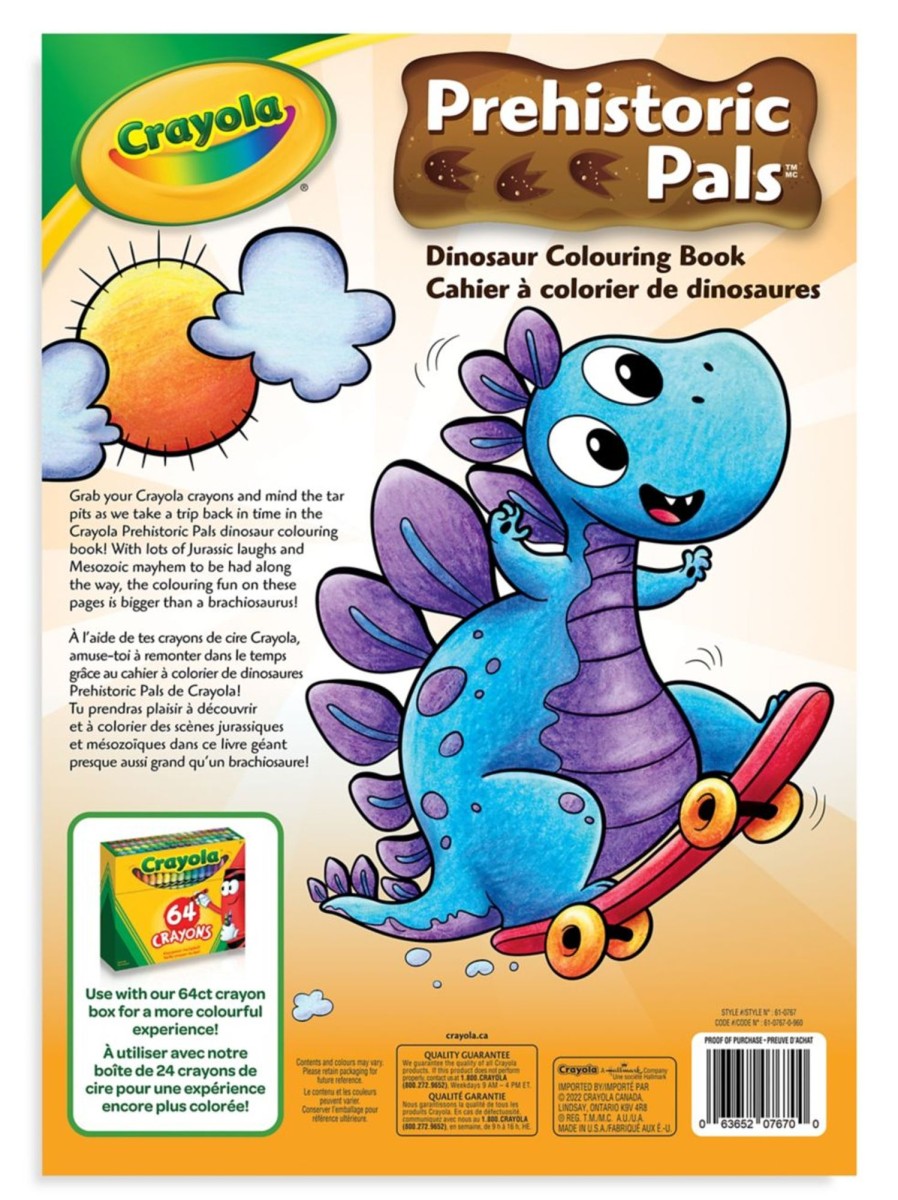 Toys Crayola Arts & Crafts | Prehistoric Pals 176-Page Colouring Book