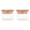 Home Living Anko Utensils & Organization | 2-Piece Mini Glass Canisters Set With Wood Lid