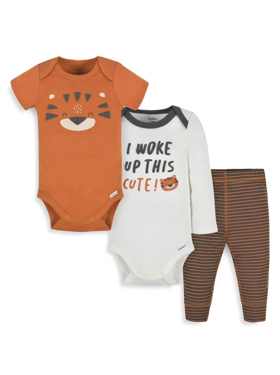 Kids & Baby Gerber | Baby'S 3-Piece Take Me Home Tiger-Print Set