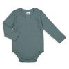 Kids & Baby Anko | Baby'S Brushed Rib Henley Long-Sleeve Bodysuit