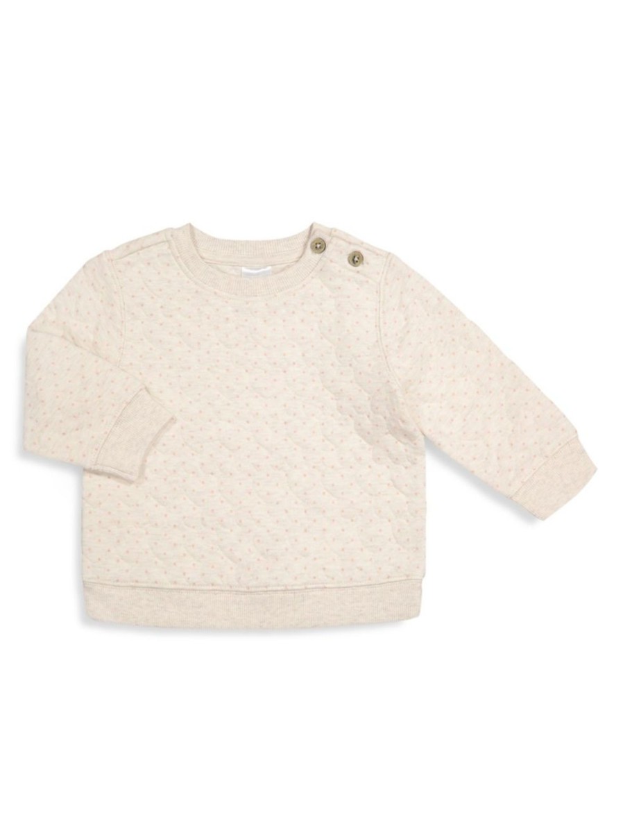 Kids & Baby Anko | Baby Girl'S Heart-Quilted Crewneck Sweater