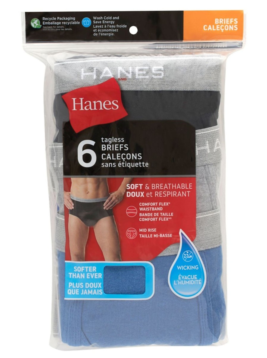 Men & Women Hanes Underwear & Socks | 6-Pack Comfortsoft Tagless Briefs