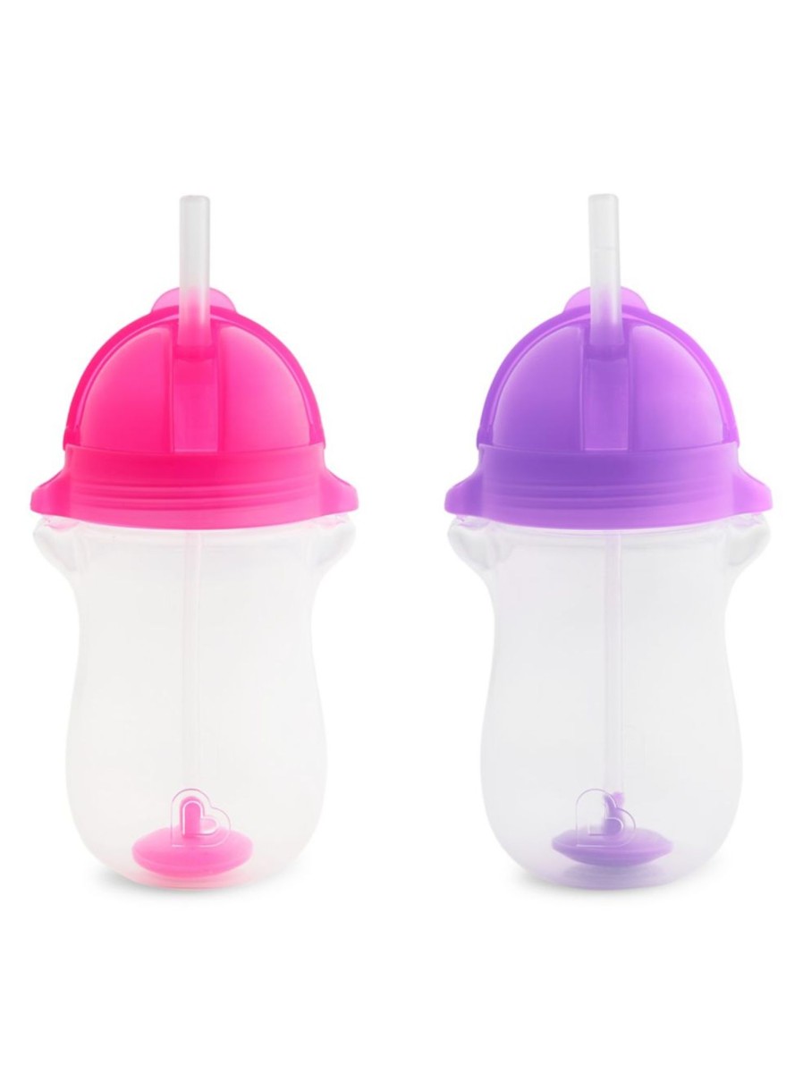 Kids & Baby Munchkin Nursing & Feeding | 2-Pack Any Angle Click Lock Weighted Straw Trainer Cups