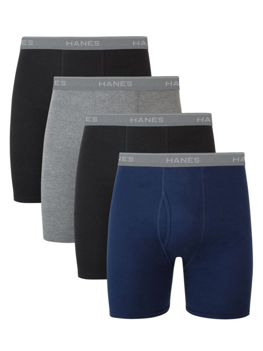 Men & Women Hanes Underwear & Socks | Men'S 4-Pack Tagless Boxer Briefs