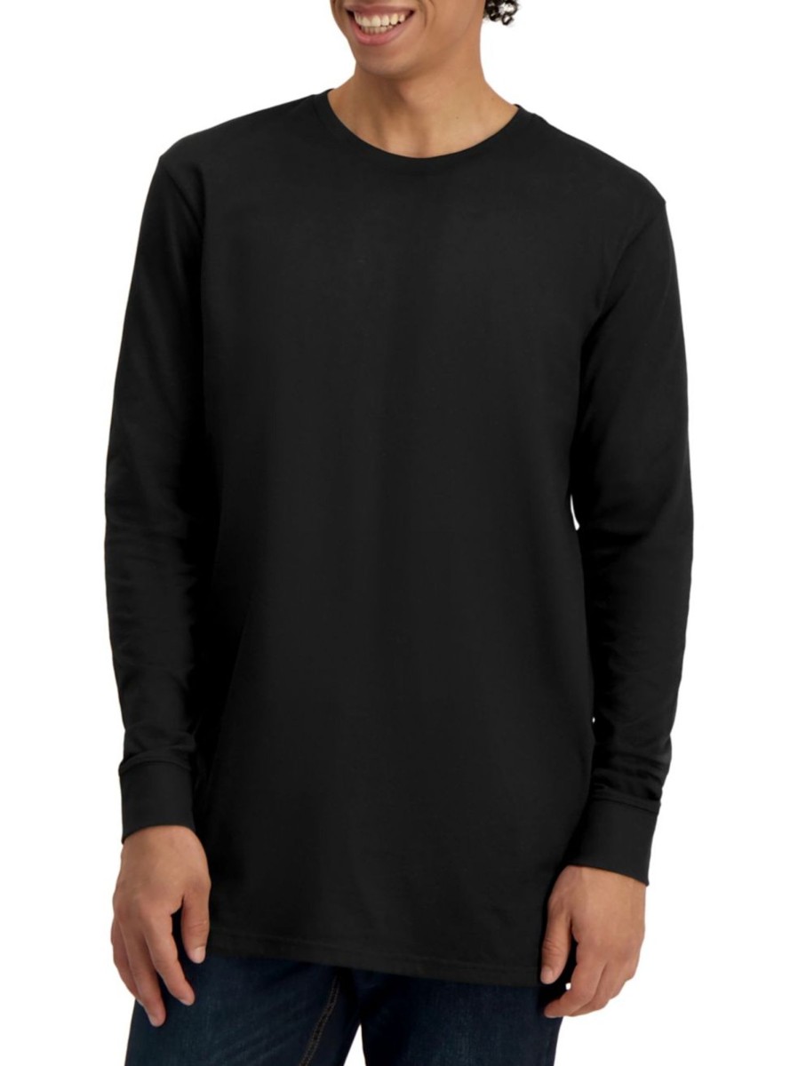 Men & Women Anko Tops | Long-Sleeve Longline Cotton T-Shirt