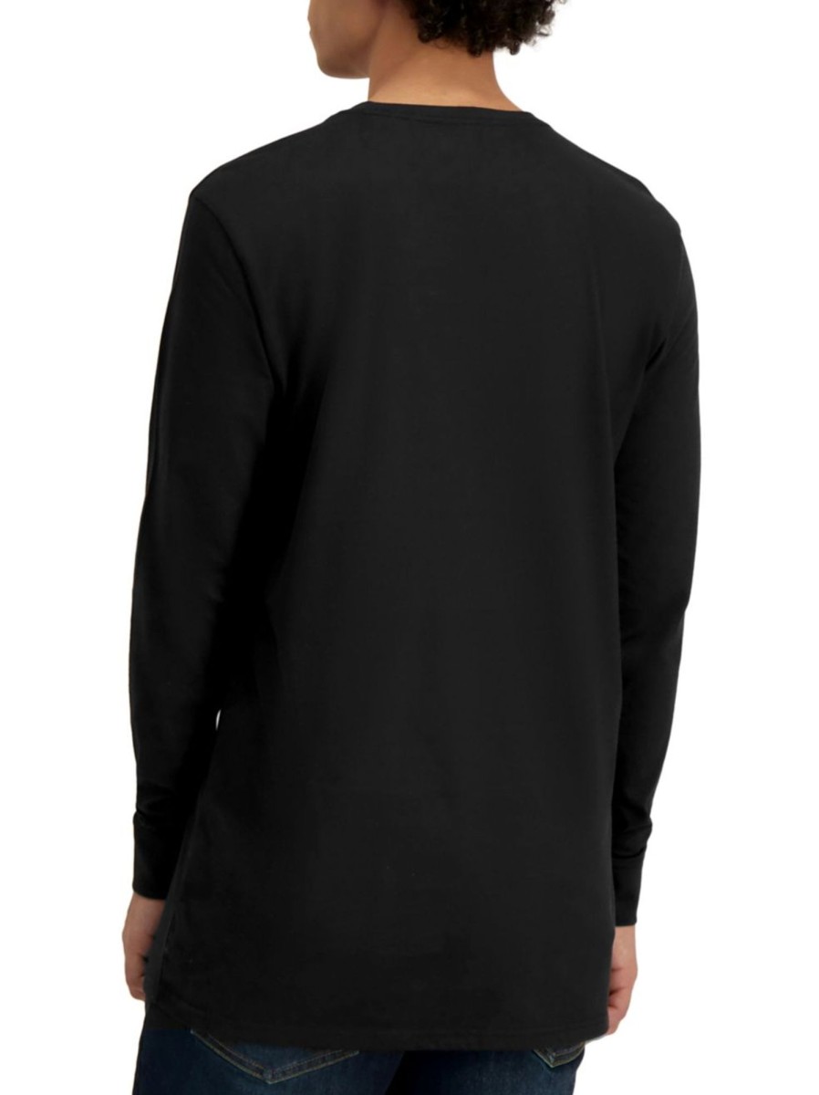 Men & Women Anko Tops | Long-Sleeve Longline Cotton T-Shirt