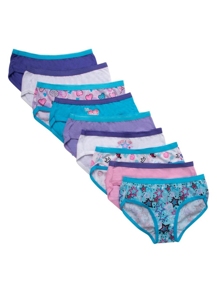 Kids & Baby Hanes Underwear & Socks | Girl'S 9-Piece Hipster Briefs Set